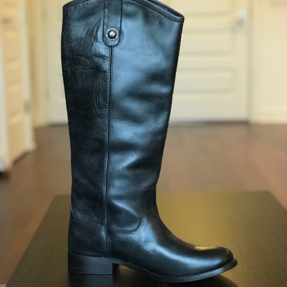 Frye Melissa Button Tall Black Riding Boots